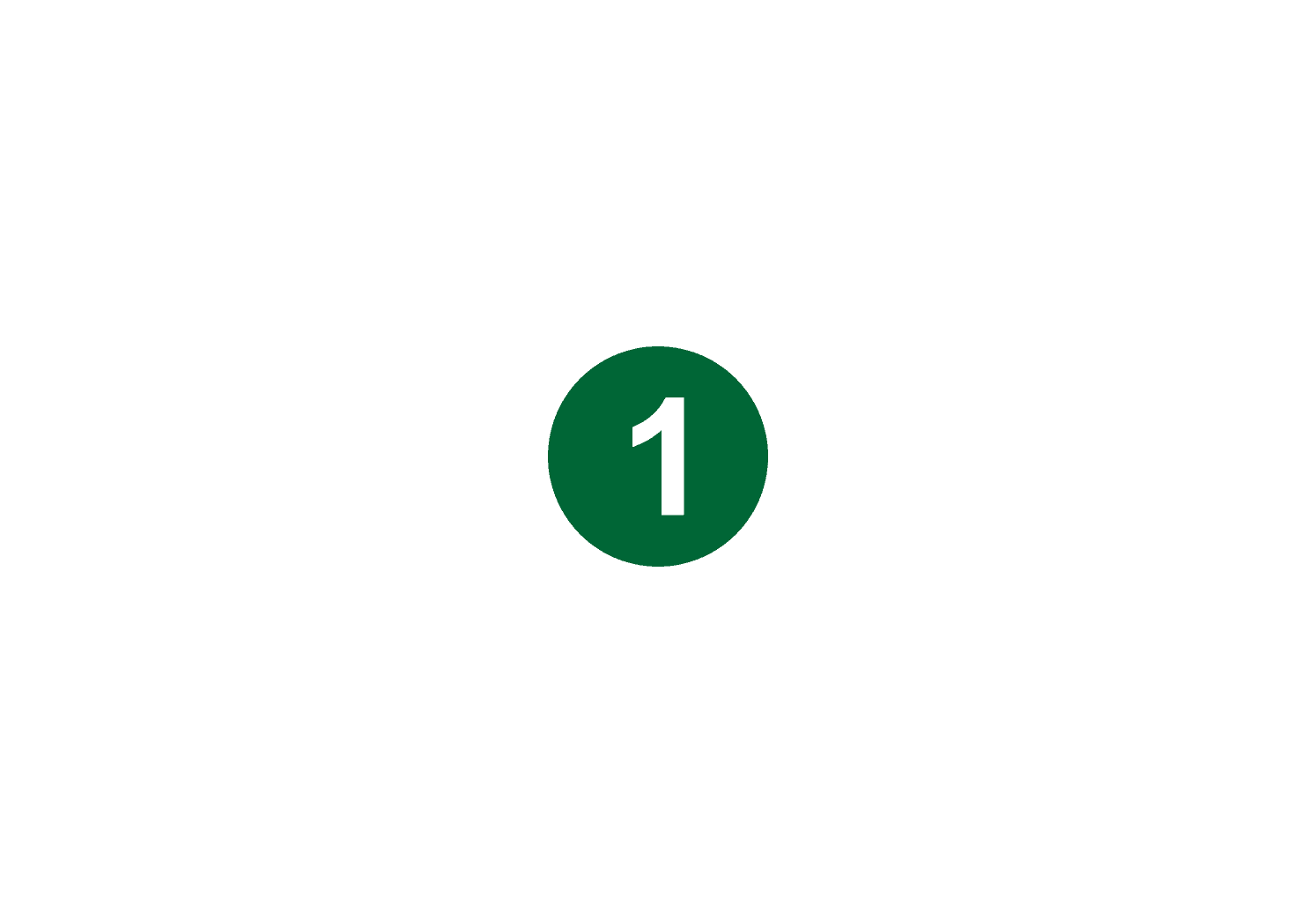 The number 1 inside a green circle.